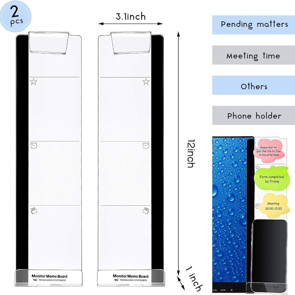 2 Pcs Multifunction Computer Monitor Memo Board C… - image 2